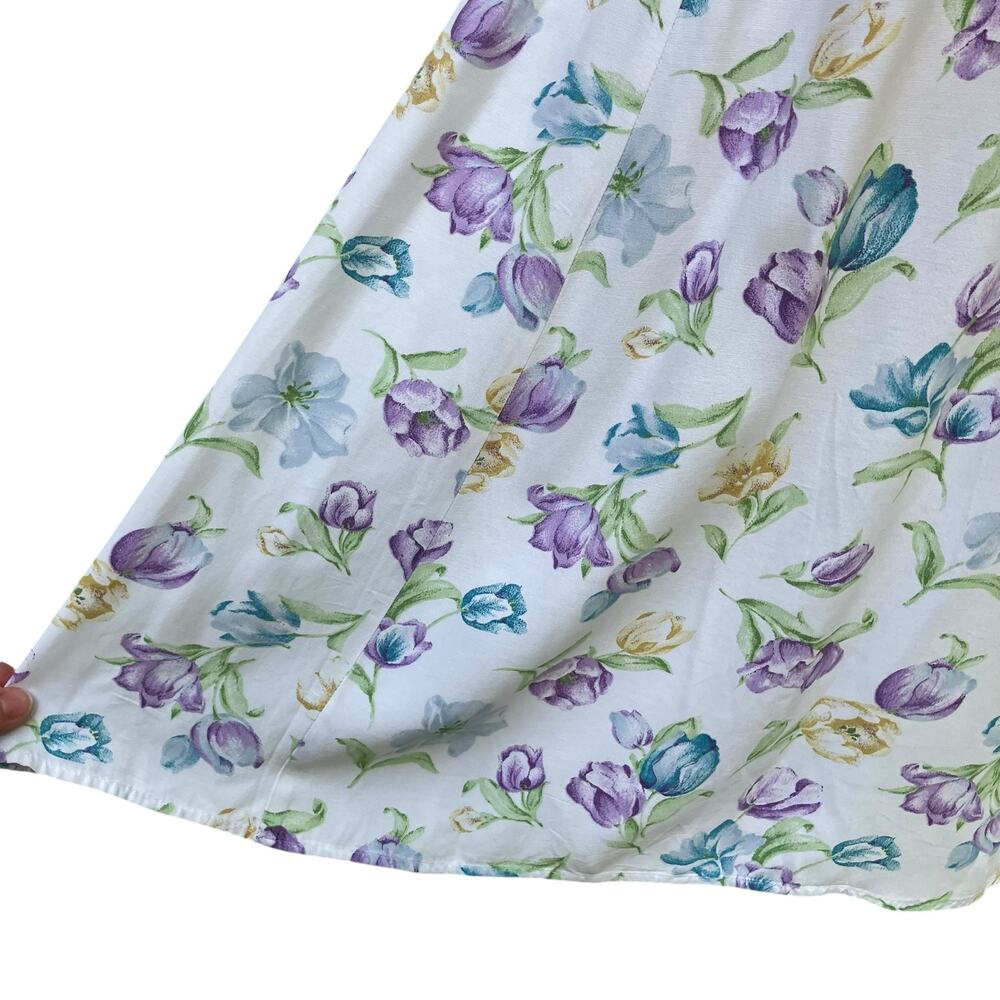 VTG 90s Dress New Moves Sz S Sz Floral Knee Length Tie Back Coquette Prairie - Picture 4 of 15